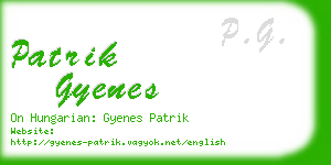 patrik gyenes business card